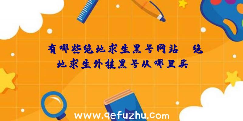 「有哪些绝地求生黑号网站」|绝地求生外挂黑号从哪里买